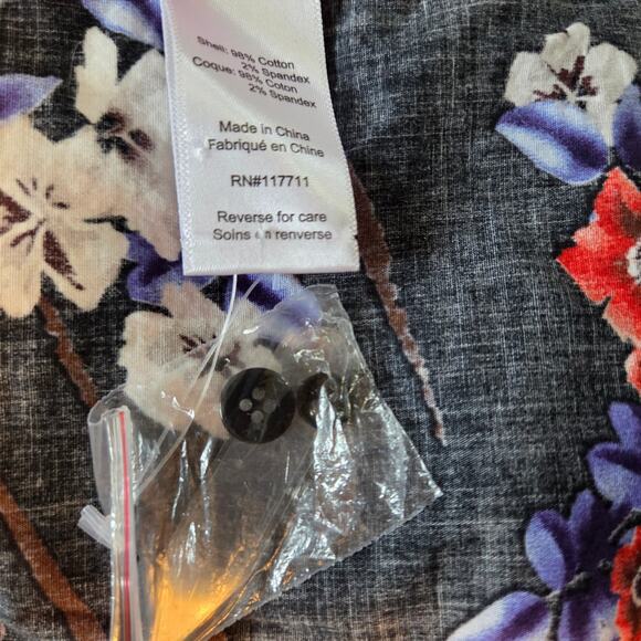 Paisley & Gray Button-down Shirt Black Floral Size Large 17 Slim-fit, Cranes - Picture 11 of 12